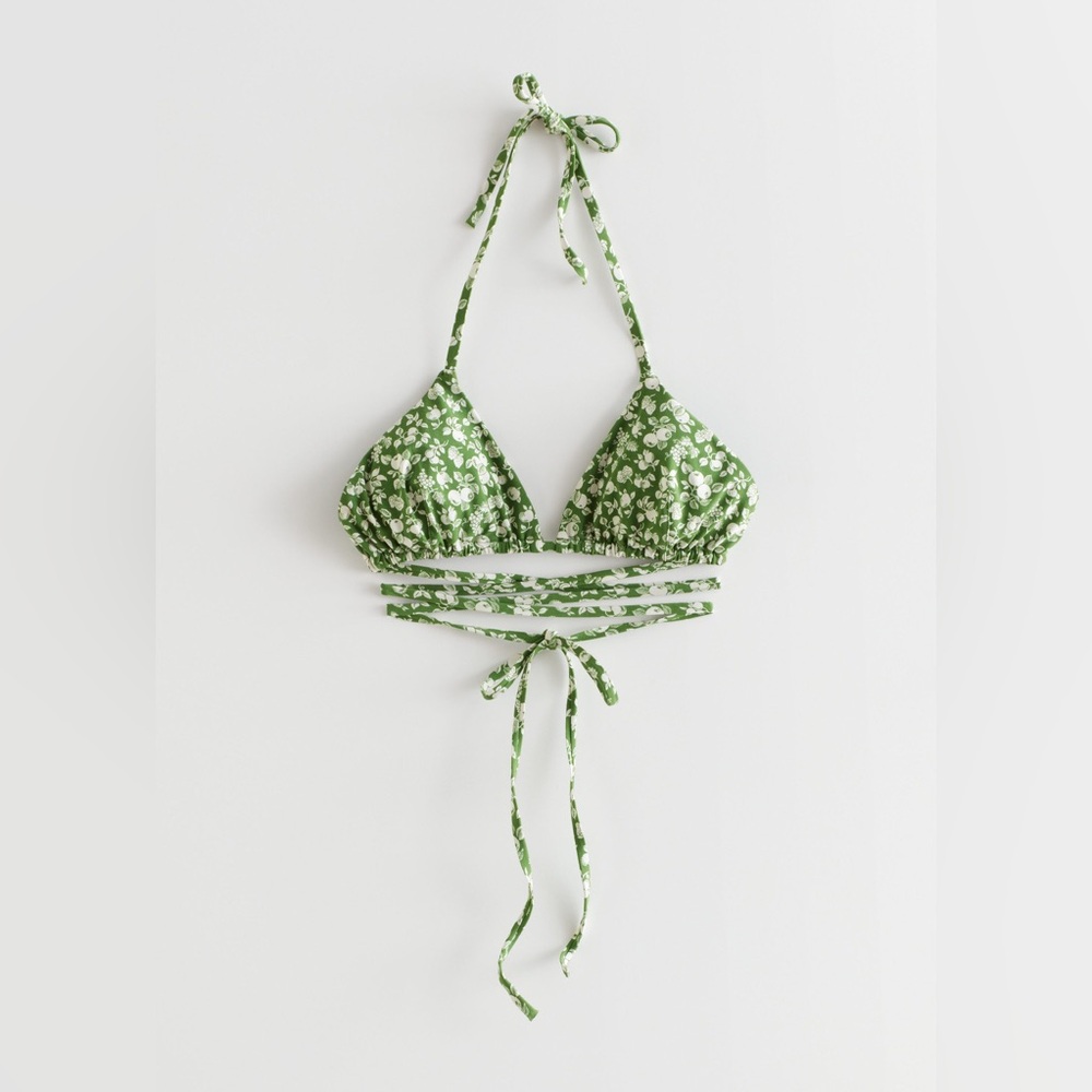 & Other Stories Triangle Strappy Bikini Top and High Waisted Bottoms